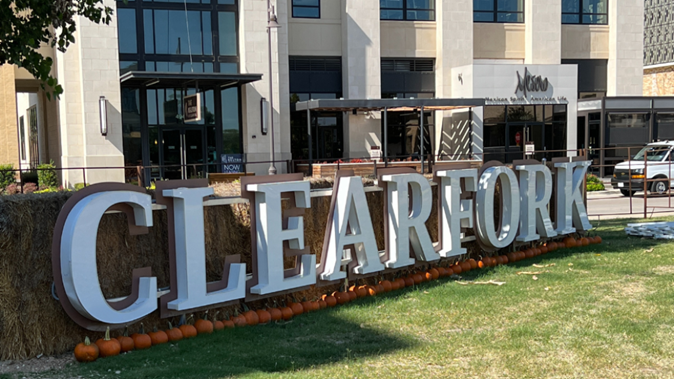 Monument signage at Clearfork development