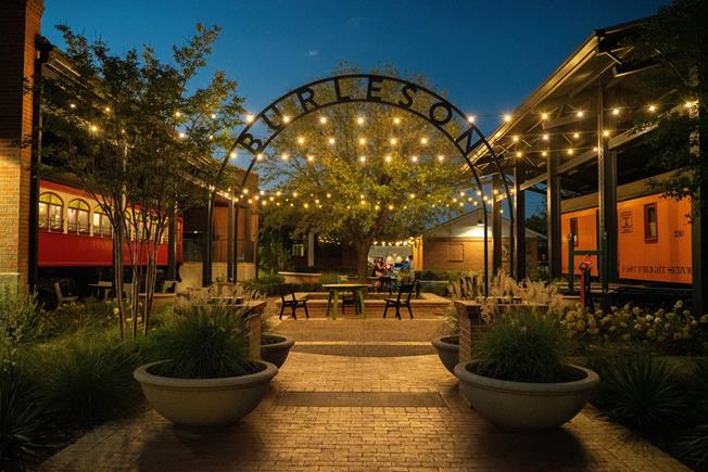 Plaza in downtown Burleson, TX